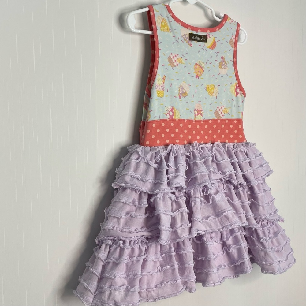 Matilda Jane Girls Brilliant Daydream Lets Eat Cake Cupcake Sundress Size 4 - Picture 5 of 10